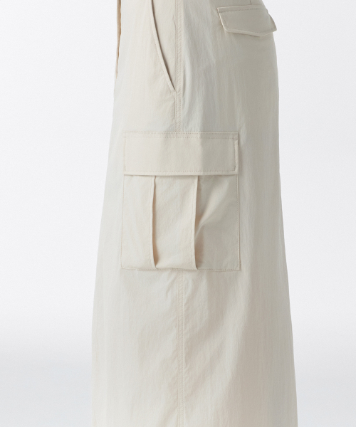 Womens Cargo Maxi Skirt [Cream] thumbnail 4