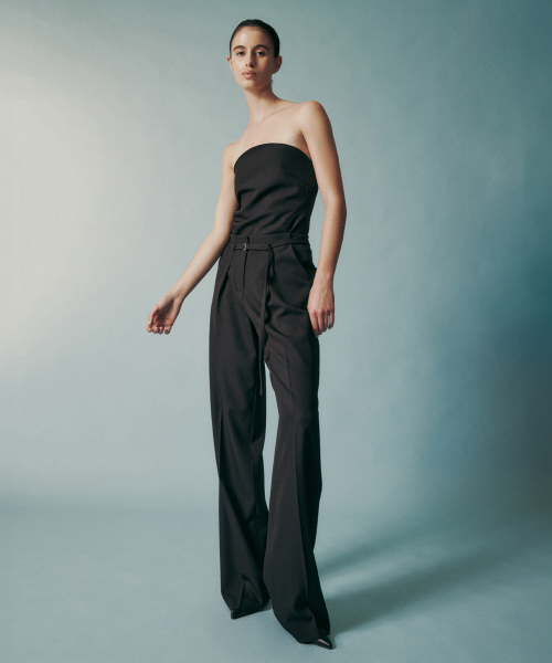STRAIGHT LEG BELTED TROUSER BLACK