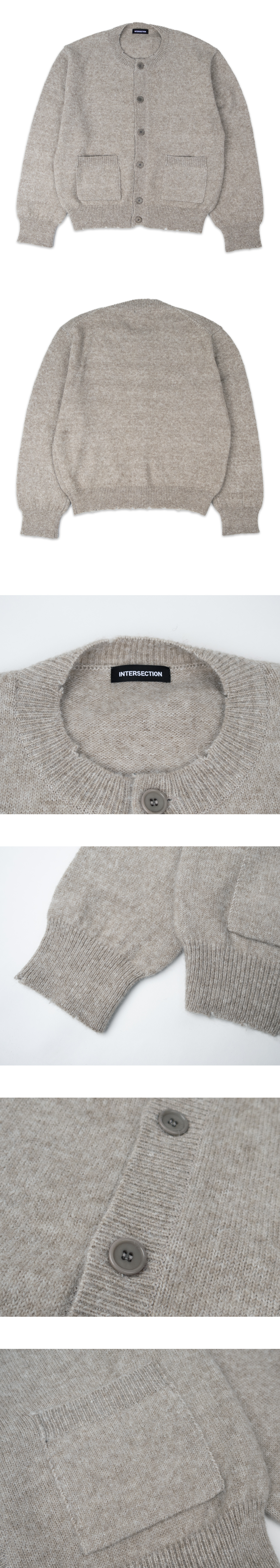 MOHAIR BLEND ROUND CARDIGAN [CEMENT BEIGE]
