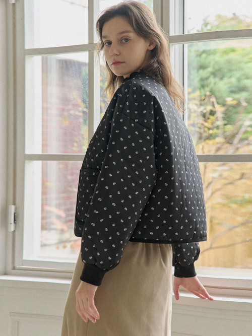 Skeleton Padding Crop куртка - BLACK