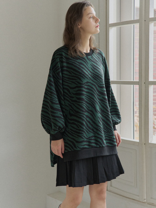 Zebra Oversize Knit - GREEN