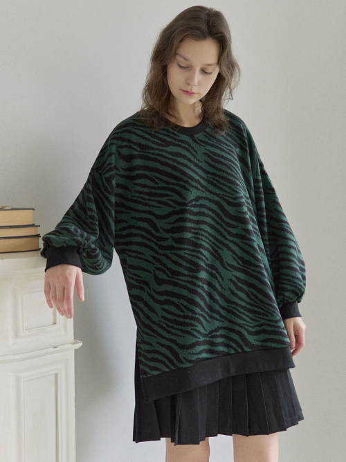 Zebra Oversize Knit - GREEN