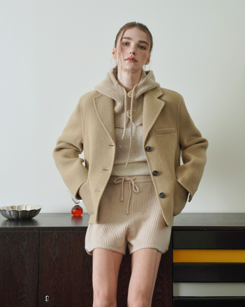 Короткий жакет букле ручной работы - Khaki