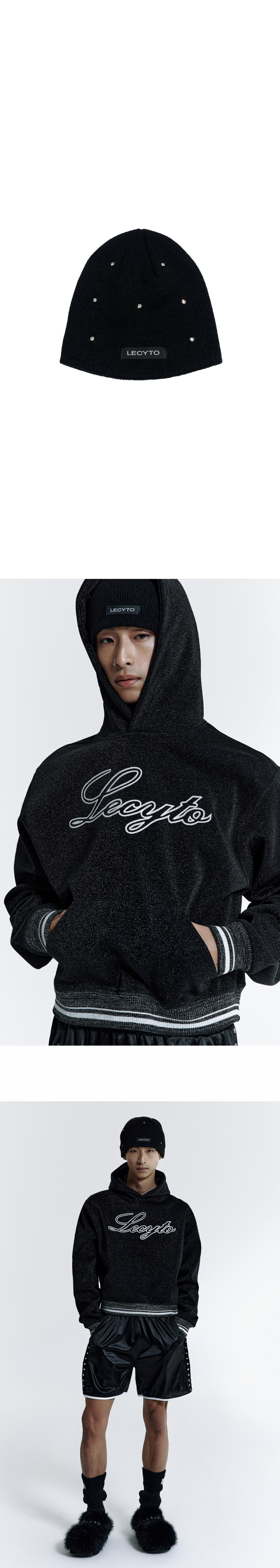 MUSINSA | LECYTO Cubic Logo Beanie_[Black]
