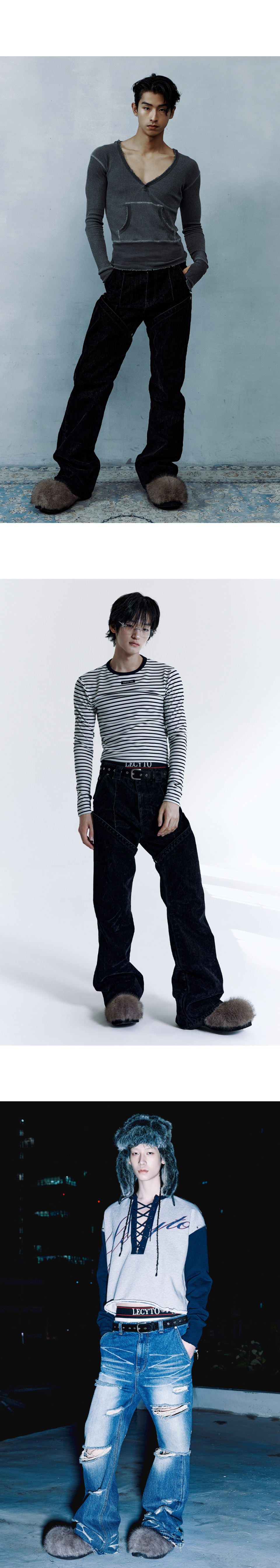 MUSINSA公式 | LECYTO Buckle Fur Clog_[Gray]