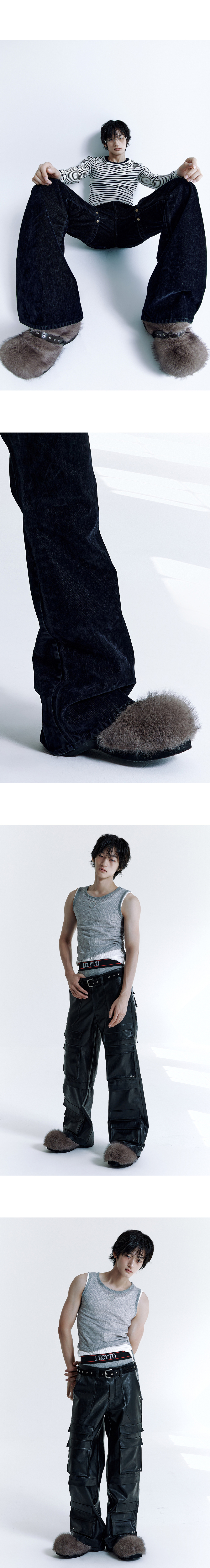 ★早期完売★LECYTO★Buckle Fur Clog ★日本未入荷★大人気★ MUSINSA公式 | LECYTO Buckle Fur Clog_[Gray]
