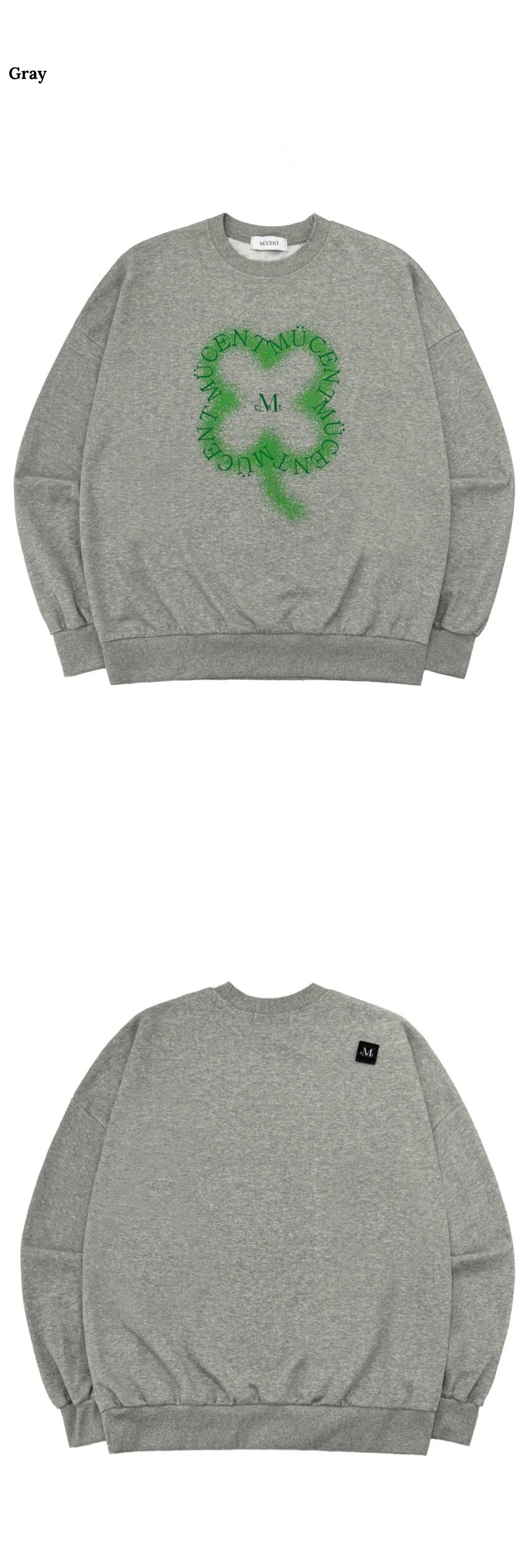 MUSINSA | MUCENT Clover Lettering Loose Fit Long Sleeve Man