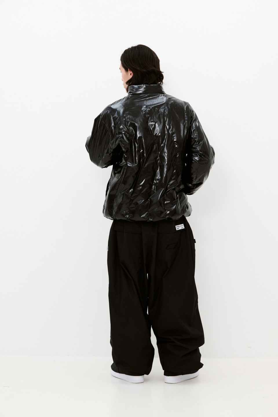 MUSINSA公式 | BSRABBIT Spider Web Super Wide Jogger Pants Black