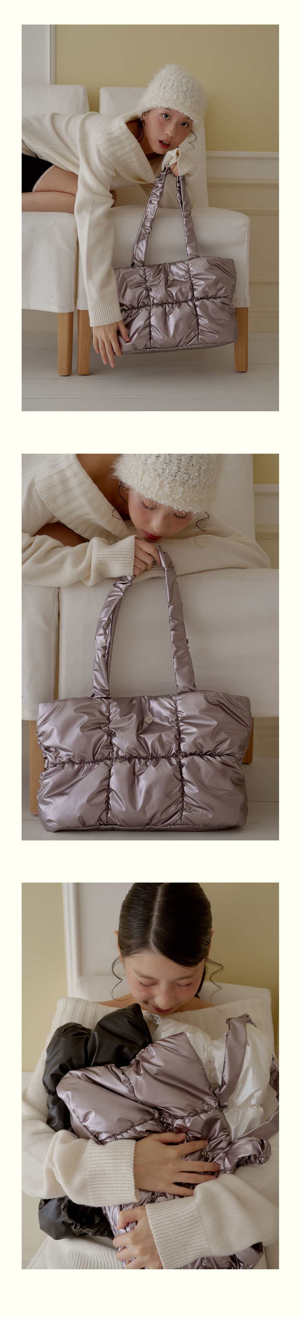 MUSINSA | HEEARI Rosie shirring padded shoulder bag_Lilac MUSINSA | HEEARI Rosie shirring padded shoulder bag_Lilac