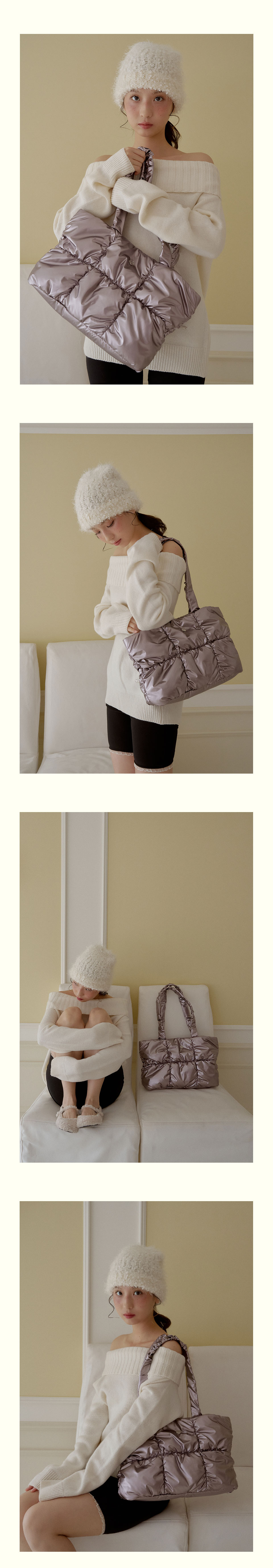 MUSINSA | HEEARI Rosie shirring padded shoulder bag_Lilac