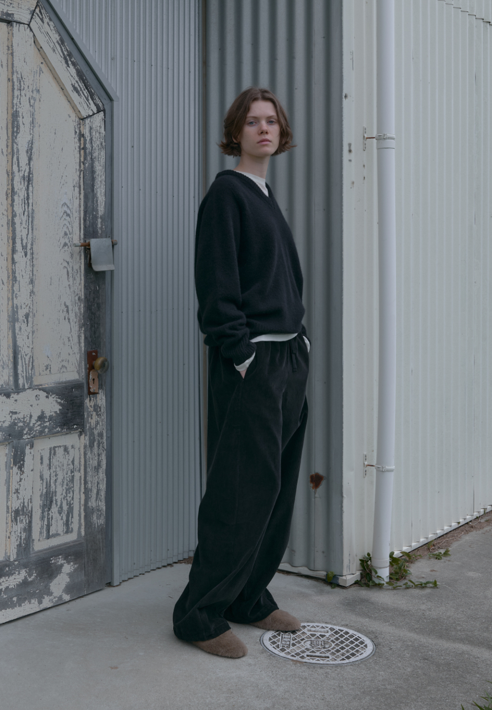 MUSINSA | POSZER Corduroy banding pants (black)