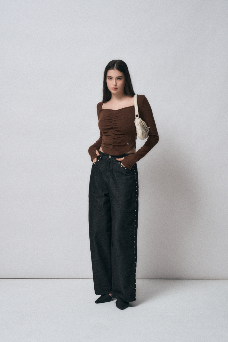 【MIDNIGHT MOVE】 rivet denim pants ★送料・関税込★ リベットデニムパンツ (ブラック) - MIDNIGHT MOVE | 60