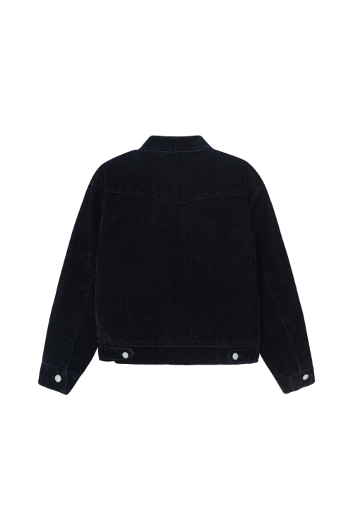 Вестерн бархатная джинсовая куртка (Black)