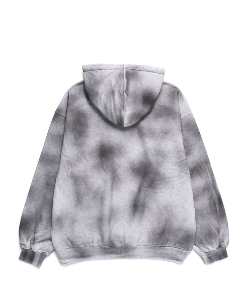 LOGO SPRAY WASHING HOOD ZIP UP [MELANGE GREY]