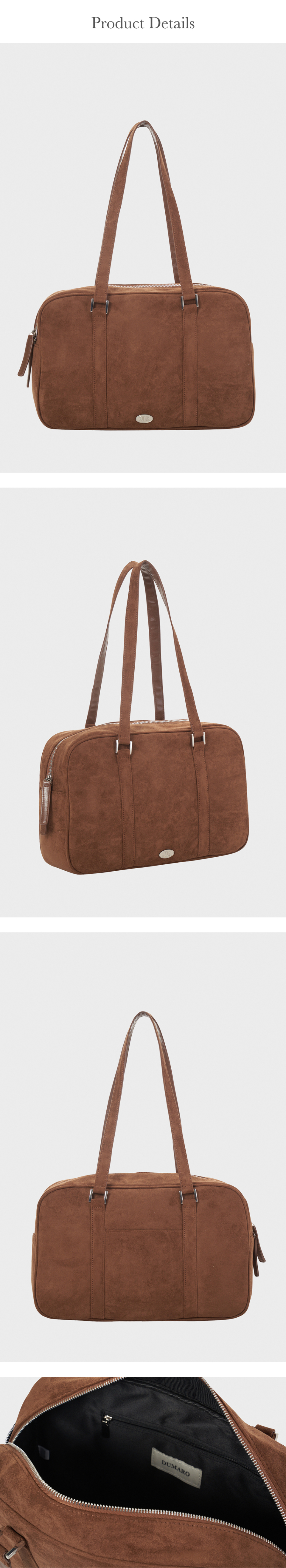 MUSINSA | DUMARO Journey Big Shoulder Bag / Suede Brown