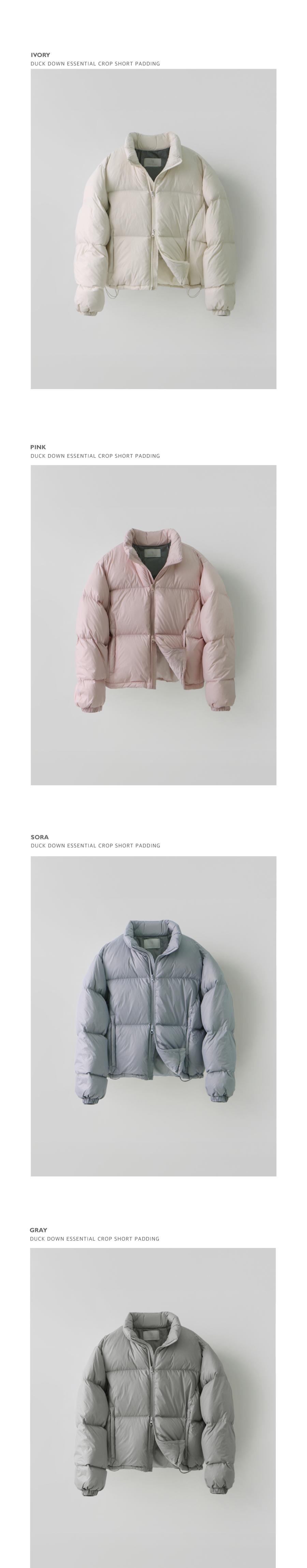 MUSINSA | MOOD INSIDE Duck Down Essential Crop Short Padding