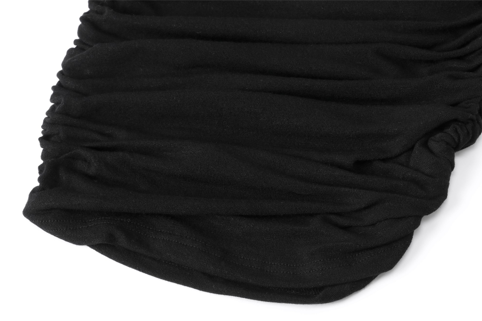 MUSINSA | KHAKIPOINT Shirring Scarf Top (black)