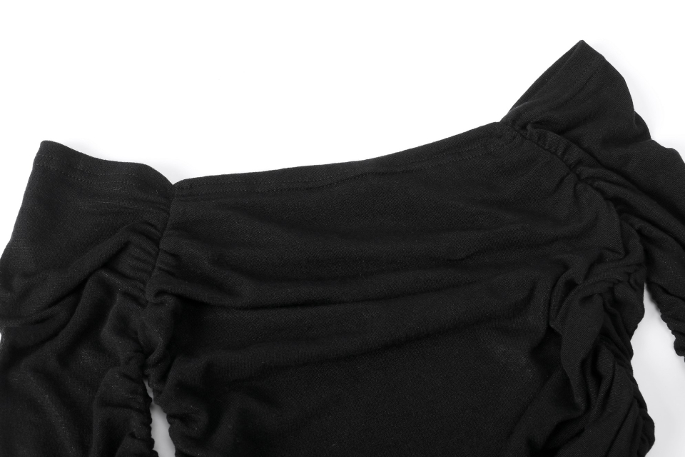 【KHAKIPOINT】Shirring Scarf Top オフショルダー / 追跡付 MUSINSA | KHAKIPOINT Shirring Scarf Top (black)