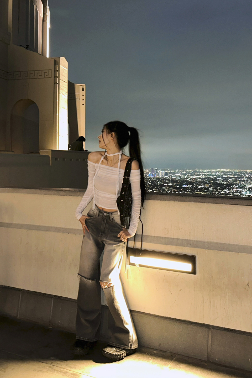 카키포인트(KHAKIPOINT) Shirring Scarf Top (white) - 사이즈