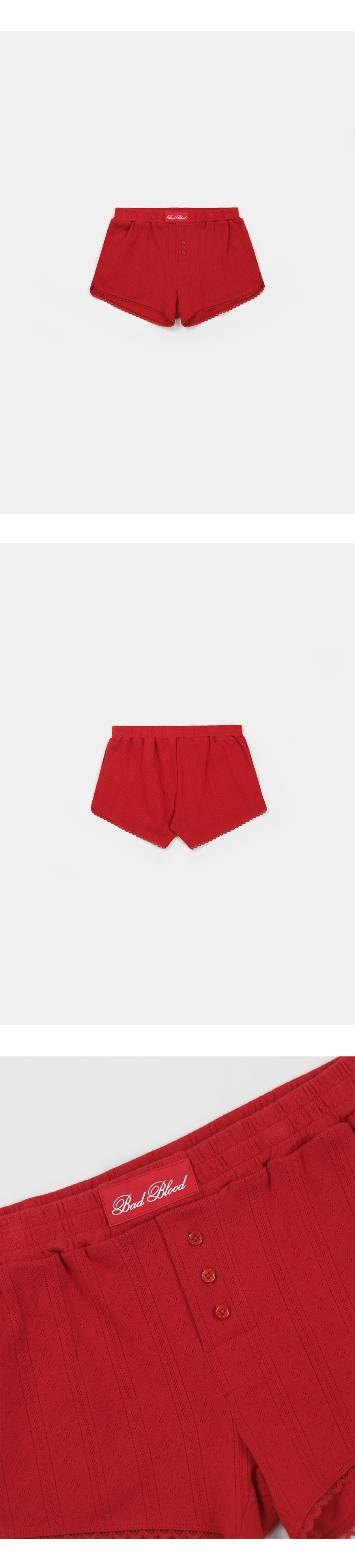 BADBLOOD♥ Classic Logo Pointel Micro Boxer Short Badblood Classic Logo Pointel Micro Boxer Shorts - White