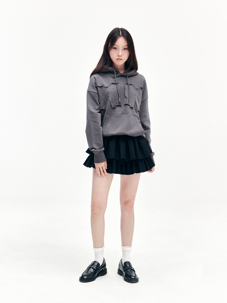 トップス YOUHEE RIBBON HOODIE / charcoal MUSINSA | YOUHEE YOUHEE RIBBON HOODIE CHARCOAL