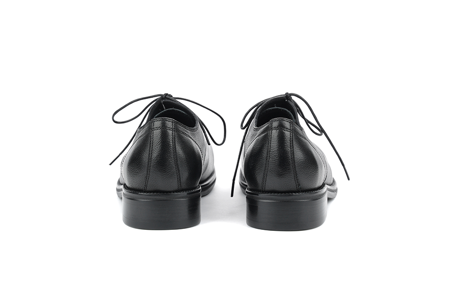 MUSINSA | YASE Wooden Derby Shoes Cowhide Black