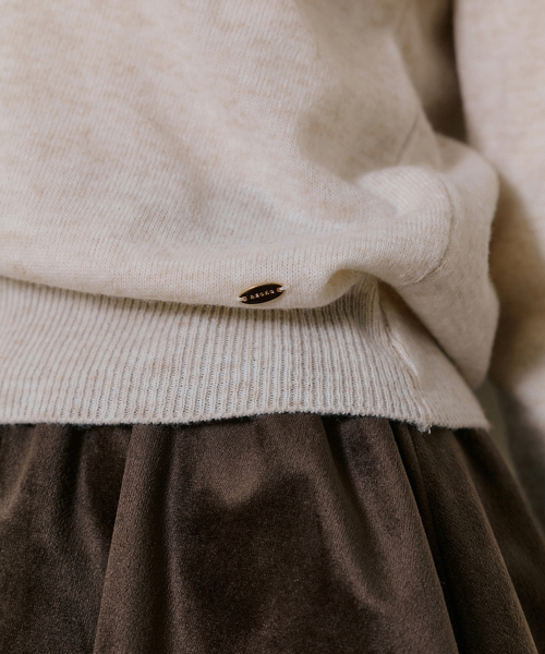 WIR SOFT BUTTON COLLAR KNIT OATMEAL