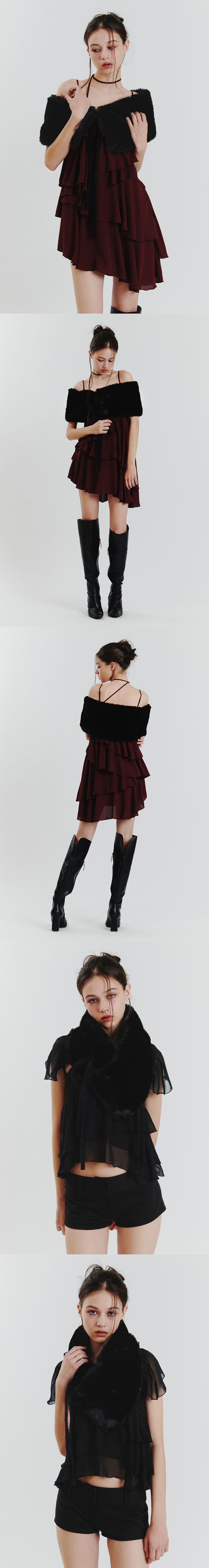 【pain or pleasure】24fw SOPHIA FUR CAPE PAIN OR PLEASURE] SOPHIA FUR CAPE pink – SellerWork