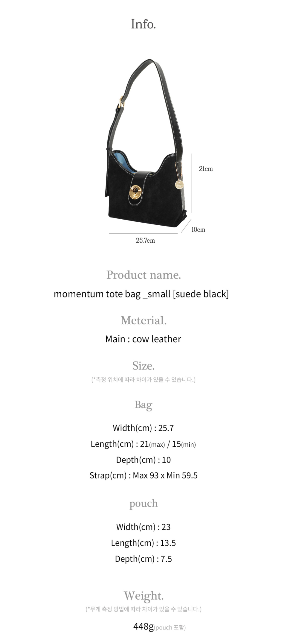 MUSINSA公式 | OMNIPOTENT momentum tote bag(small) _Suede black