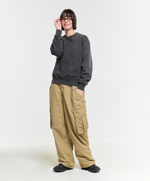 EVERYDAY AECA CLOVER SWEAT SHIRTS-WASHED CHARCOAL