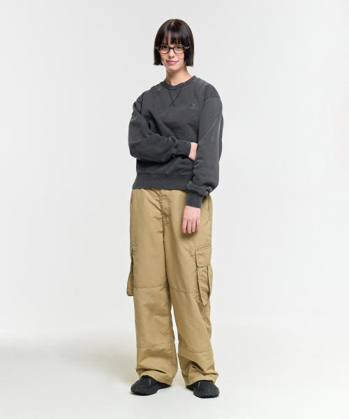 EVERYDAY AECA CLOVER SWEAT SHIRTS-WASHED CHARCOAL