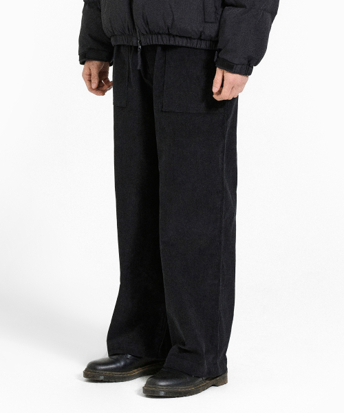 Новые базовые брюки Heavy Corduroy Black TOBPT501