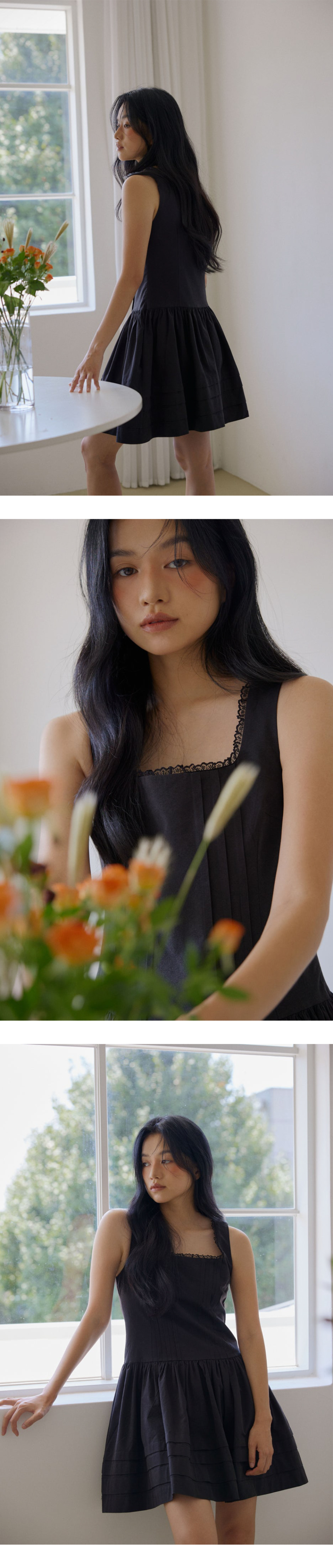 루루서울(LOULOUSEOUL) With Cottage Cotton Dress (Black 루루서울(LOULOUSEOUL) With Cottage Cotton Dress (Black