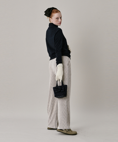 Велюровые двухцветные брюки 24 Two Tone Velour Pants_Ivory