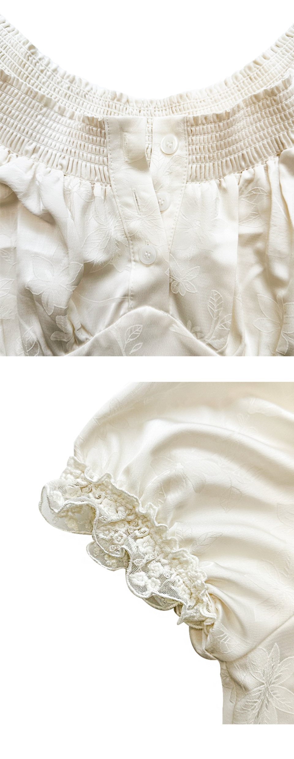 루루서울(LOULOUSEOUL) 1970s Off Shoulder Dress (Ivory