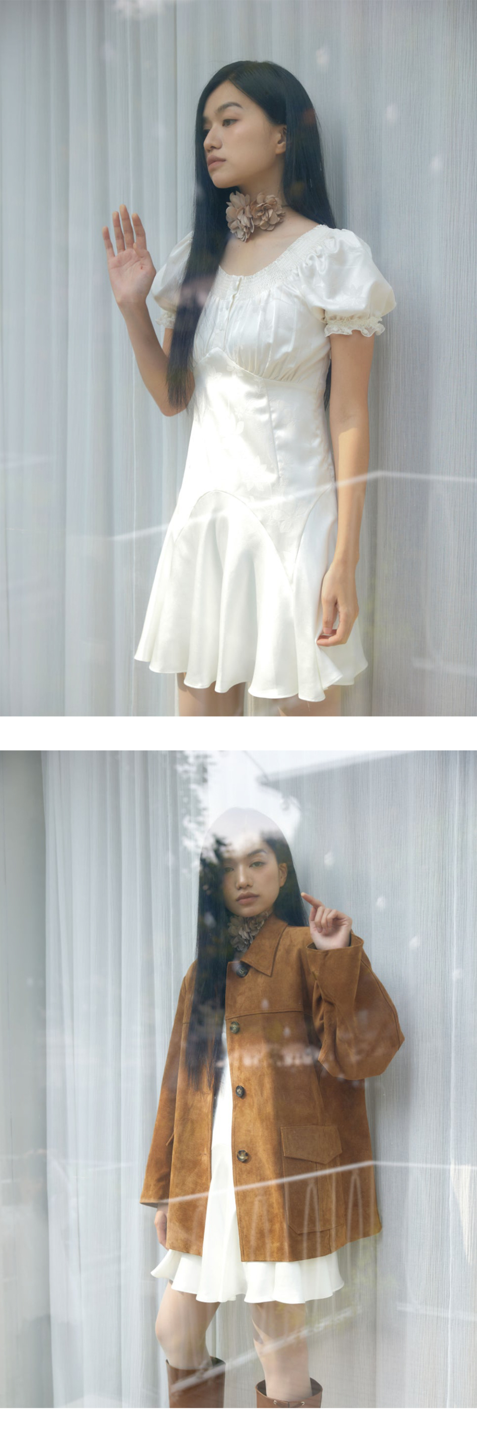 ◆Loulouseoul◆ 1970s Off Shoulder Dress Ivory S12677 루루서울(LOULOUSEOUL) 1970s Off Shoulder Dress (Ivory