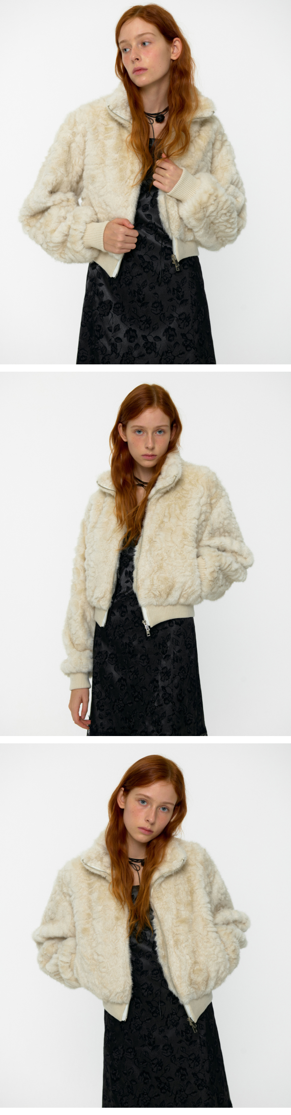 【Loulouseoul】24fw Winter Zip-up Fur Jacket 루루서울(LOULOUSEOUL) Winter Zip-up Fur Jacket (Ivory