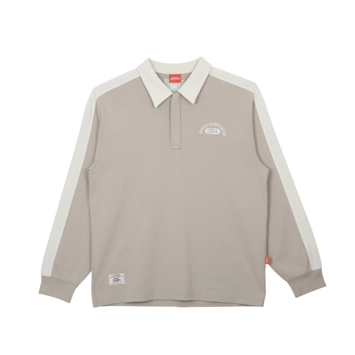 Поло с контрастным воротником на скрытой молнии (Beige)