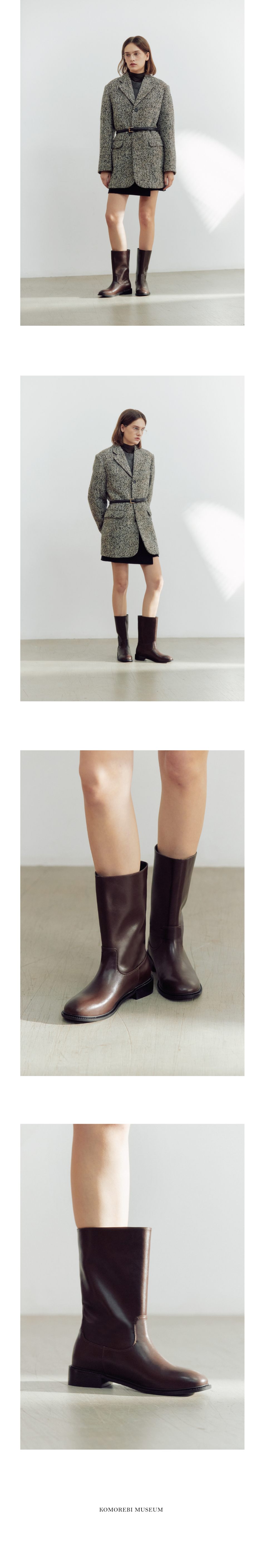 MUSINSA | KOMOREBI MUSEUM KM009L Wide Classic Middle Boots