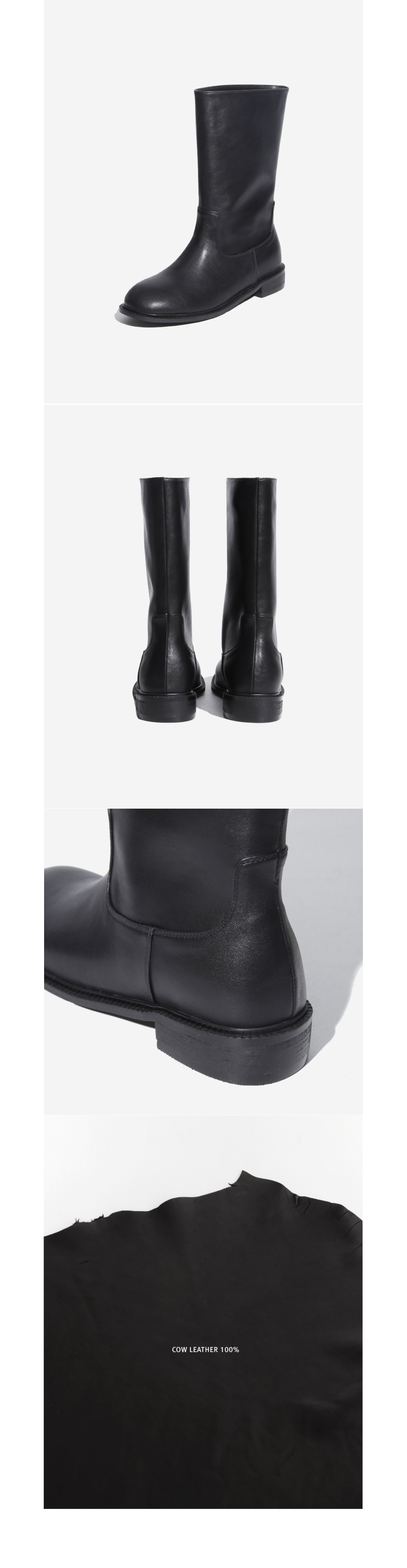 MUSINSA | KOMOREBI MUSEUM KM009L Wide Classic Middle Boots