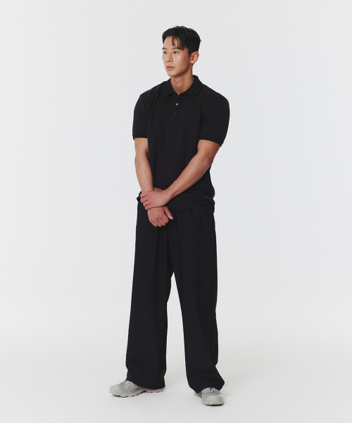 Широкие брюки в рубчик [Black]