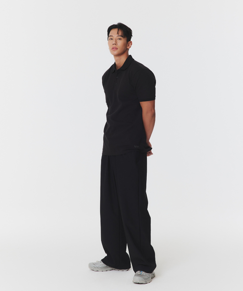 Широкие брюки в рубчик [Black]