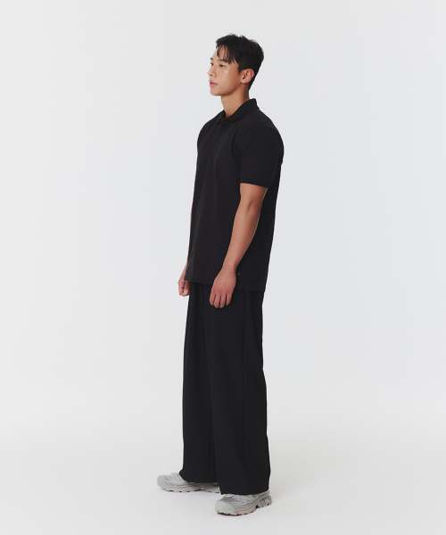 Широкие брюки в рубчик [Black]