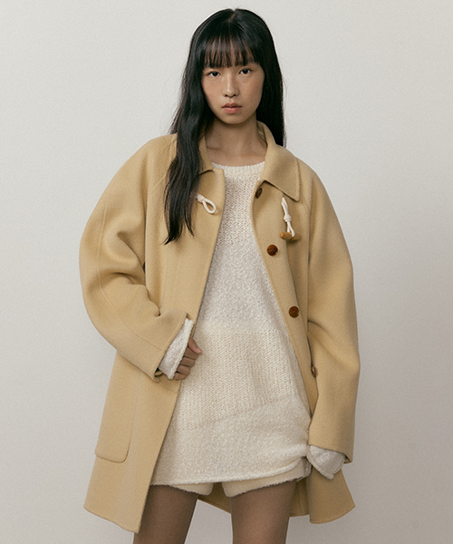 handmade half toggle coat-beige