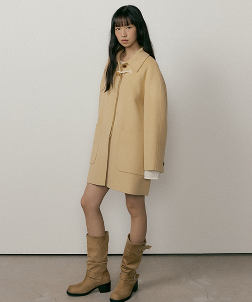 handmade half toggle coat-beige