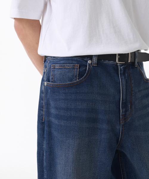 [Cooltandard] Wide Denim Pants [Medium Indigo] thumbnail 5