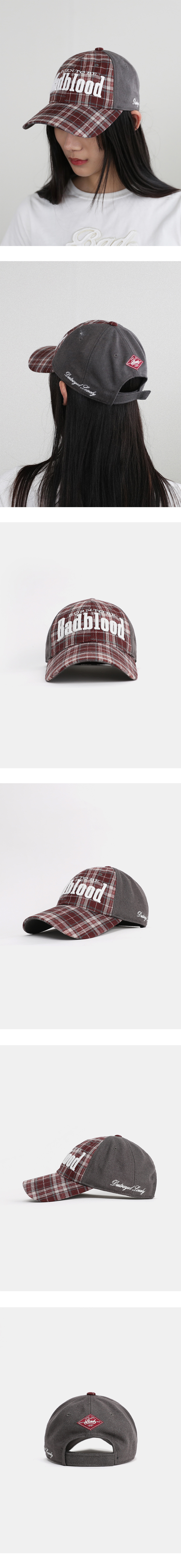 MUSINSA公式 | BADBLOOD BORN TO BE BALL CAP - CHECK RED