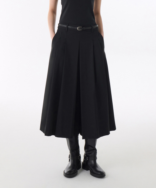 WOMENS LIGHTWEIGT SKIRT SLACKS [BLACK]