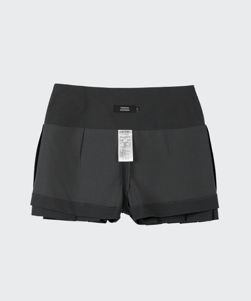 Womens Low Rise Pleated Mini Skorts [Gray] thumbnail 5