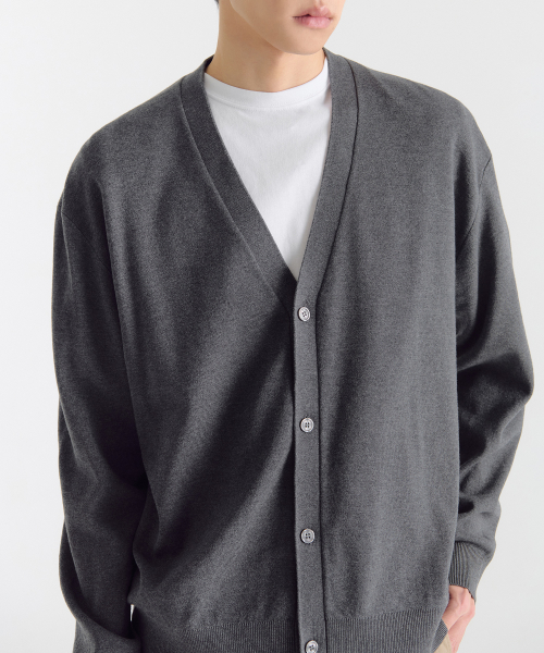 Базовый кардиган из хлопка и тенселя [Medium Grey]